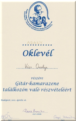 Arany oklevl