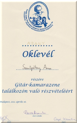 Arany oklevl