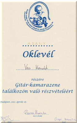 Arany oklevl