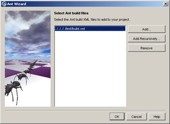 Click To expand: This figure shows the build.xml buildfile. You can delete this file using the Remove button.