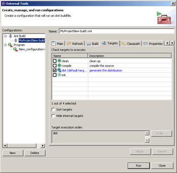 Click To expand: This figure shows a list of available targets.