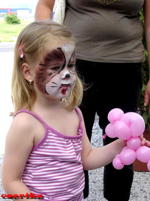 lufibohóc,lufihajtogató bohóc, arcfestő, arcfestés