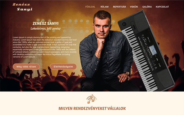 Zenei webdesign