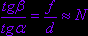 TAN(beta)/TAN(alfa)=f/d=N
