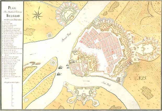 Plan Der Stadt und Festung Belgrad mit der neuen Fortification