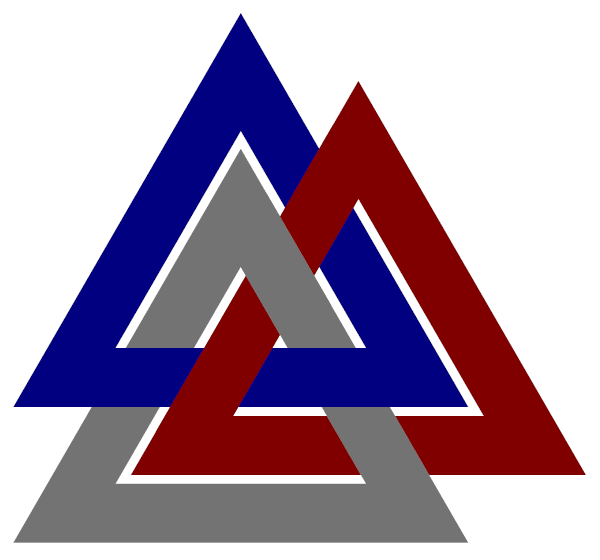 46. Valknut, din-csom, Borromean
          kereszt.