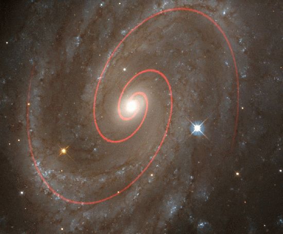 Az NGC4603 spirálgalaxisra rajzolt exponenciális görbe.