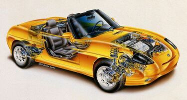 Fiat Barchetta sectioned drawing