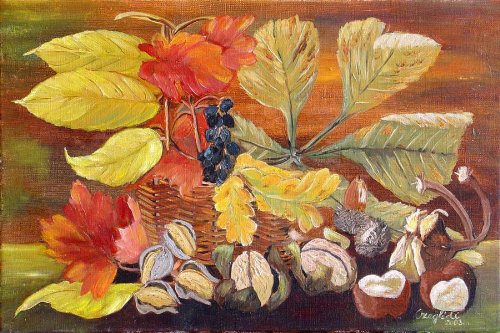 Czegldi Gizella: Maroknyi sz (2003), olaj, vszon, 40 x 30 cm 