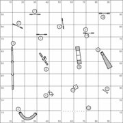 Course map showing the layout of the course in the preceding photos. Maps like this are commonly used by handlers to help design their strategies. This is a fairly simple, flowing course, probably used for novice dogs.