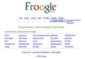 Froogle's main page