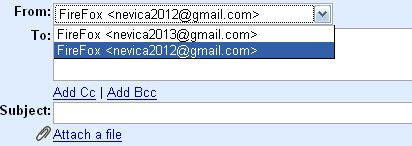 This shows the option to choose which address a message appears to be sent from