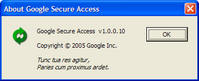 The Google Secure Access About box
