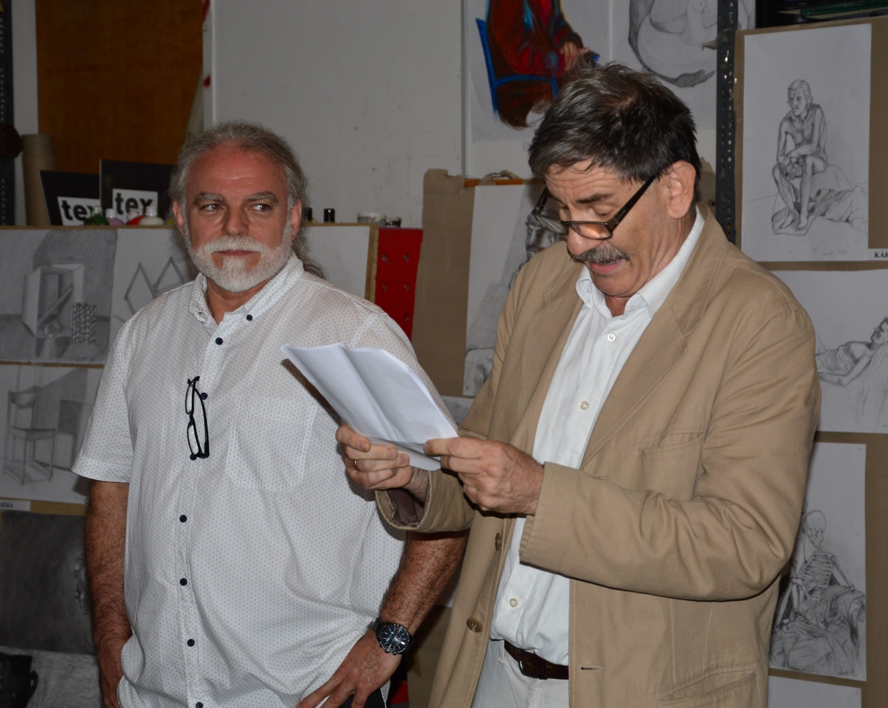 Sinkó István és Makói Juhász István a Galéria kör tanárai