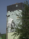  • Kazincbarcika, Mikszth Klmn utca 8, Sznes Hold, 2014, falfestmny, #Munzee/Bgabor/146/ •  • gg630504 cc-by-nc-sa