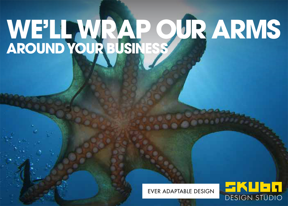 Octopus postcard new orleans small business marketing campaign graphic design