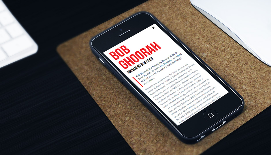 Responsive design website web online new orleans investment firm bio about page iphone layout
