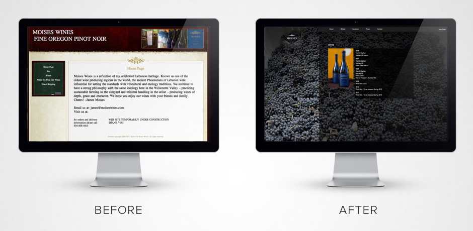 Moises-wines-website-design-before-and-after-apple-display-wines-list