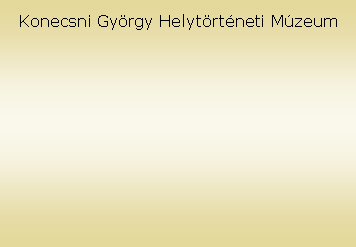 Sz�vegdoboz: Konecsni Gy�rgy Helyt�rt�neti M�zeum
