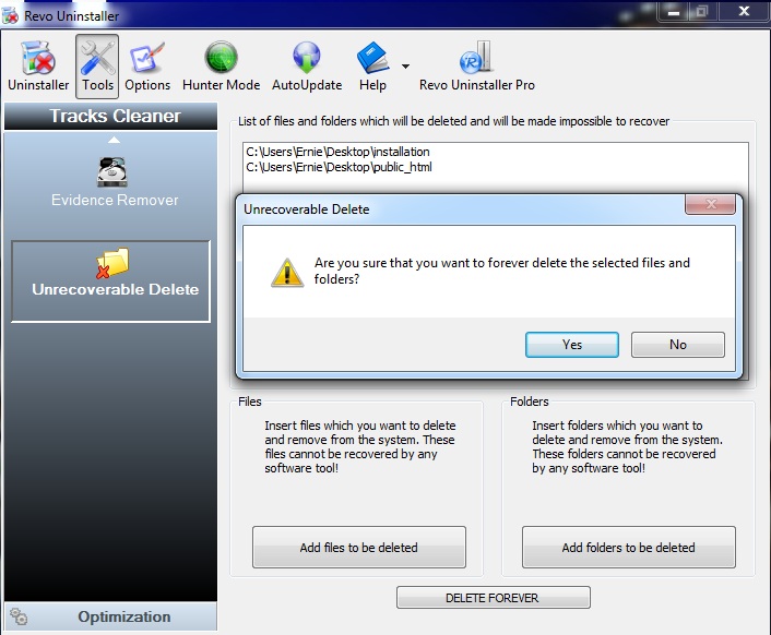 Revo Uninstaller - visszaállíthatatlan fájltörlés Revo Uninstaller - visszaállíthatatlan fájltörlés