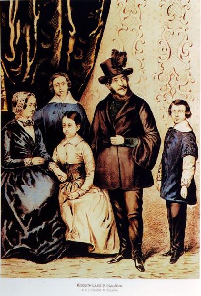 089-Kossuth-es-csaladja.jpg - Kossuth Lajos s csaldja az emigrci korai idszakban