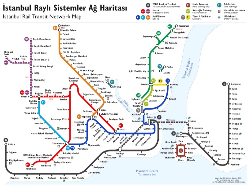 Isztambul metrótérkép