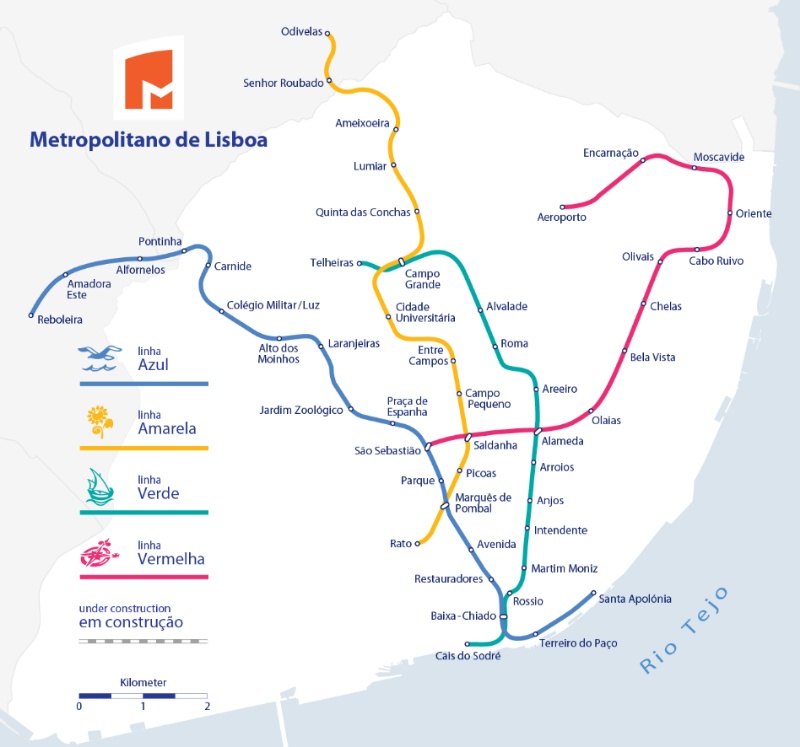 Liszabon metrótérkép