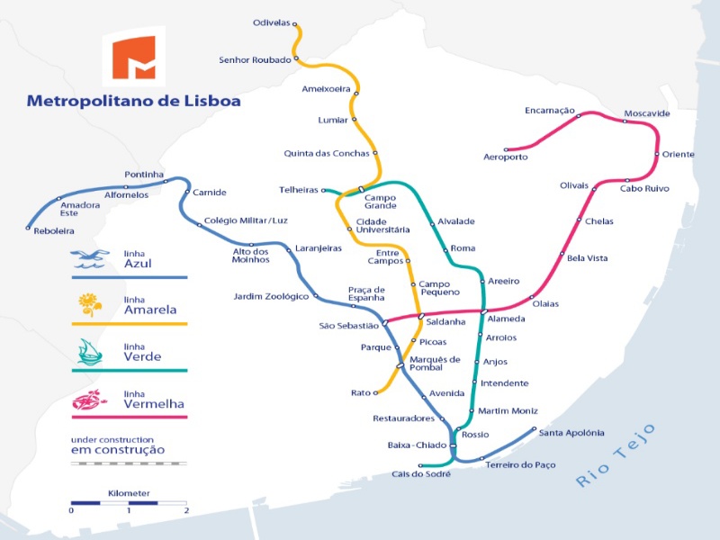 Liszabon metrótérkép