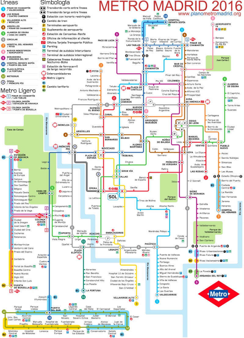 Madrid metrótérkép