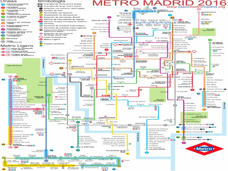 Madrid metrótérkép