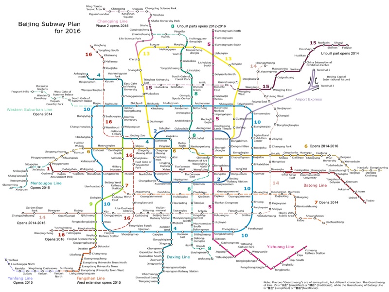 Peking metrótérkép