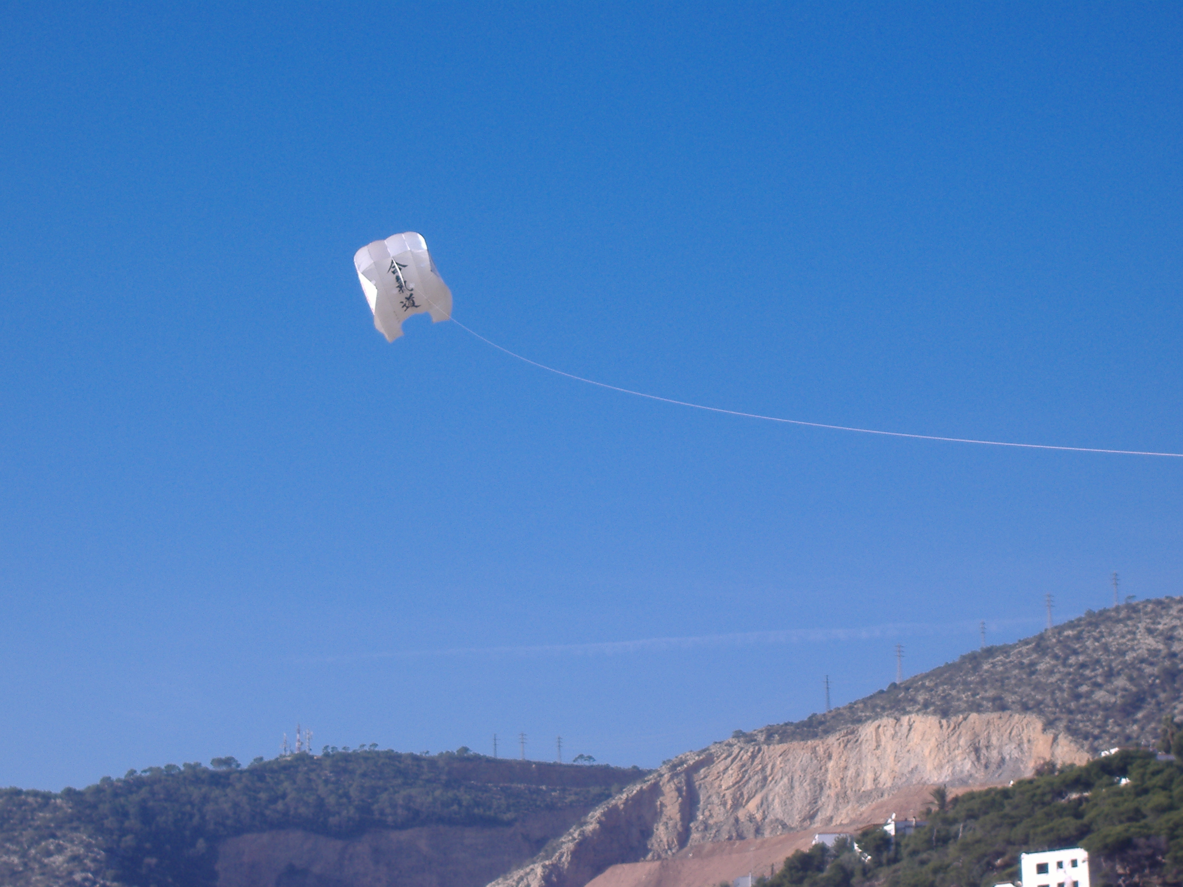 volando cometas en la playa del Castelldefels