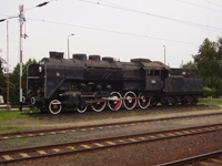 No. 424,353 steam locomotive exhibited at Tokaj Station, Hungary, 01.07.2006.