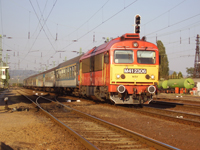 No. M41 2306 diesel locomotive with No. 521 fast train at Szerencs station, Hungary, 17.09.2007.