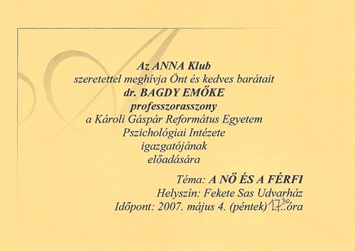 ANNA Klub megh�v�