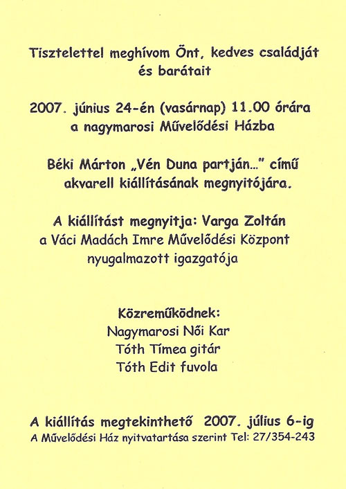 B�ki M�rton megh�v� 