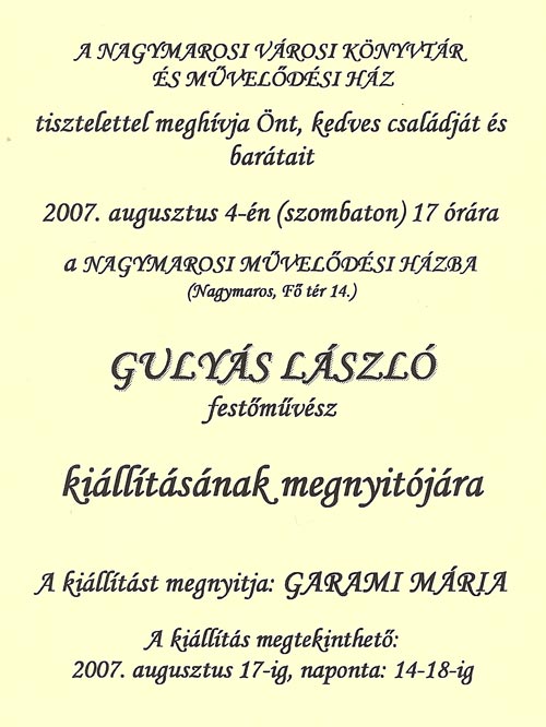 Guly�s l�szl� megh�v�