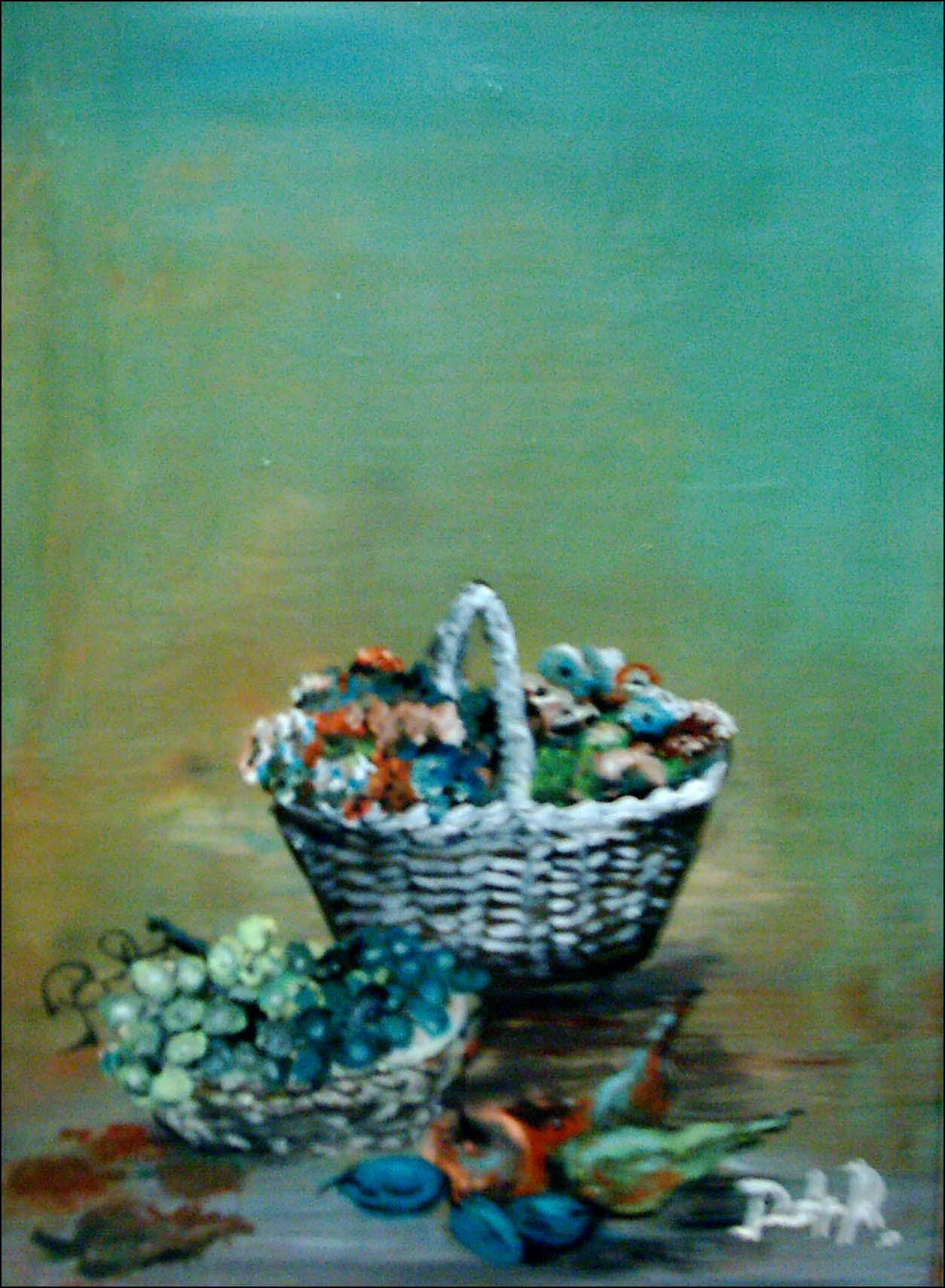 Csend�let kos�rral 30*40 olaj,v�szon