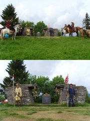 A 'hét vezér' a Vereckei emlékmnél / Die 'sieben Stammesführer' am Denkmal von Verecke / The 'seven tribal leaders' at the Monument of Verecke