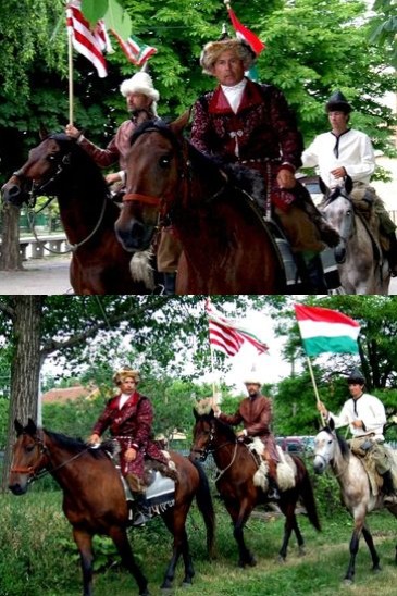 A lovas zarndokok jszszon / Die Teilnehmer des Historische Pilgerweg in jszsz / The participants of the Historical Pilgrimage in jszsz
