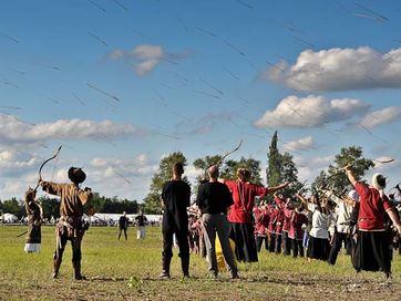 Közös lövés / Gemeinsames Schießen von Bogenschützen / The Joint shoot of archers