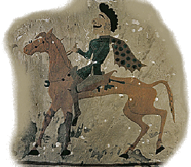 Szkta lovas (filc egy paziriki kurgnbl, Ermitzs, Szentptervr) / Skythischer Reiter (Filz aus einer Kurgan von Pazyrik, Ermitage, Sankt Petersburg) / Scythian horseman (Felt from a tomb of Pazyryk, Hermitage, Saint Petersburg)