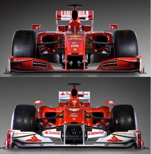 Ferrari F60 és F10 szemből