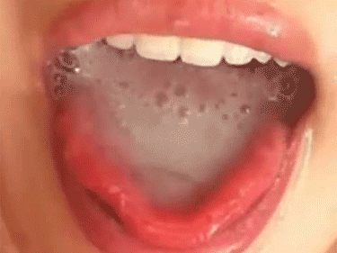 Jizz on mouth