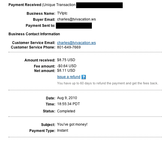 infinity paypal