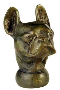 Botfogó angol bulldog fejjel Bronz szobor kisplasztika botfogó, botfogók