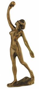 Bronz szobor kisplasztika: ni figurk Akt labdval