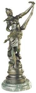 Flore, szecesszis n, mrvnyon Bronz szobor kisplasztika: ni brzols figurk
