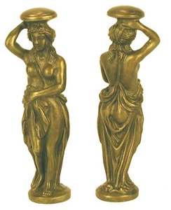 Pecstnyom Kariatida  Bronz szobor kisplasztika: ni brzols figurk