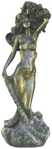 Tavaszlny Bronz szobor kisplasztika: ni brzols figurk